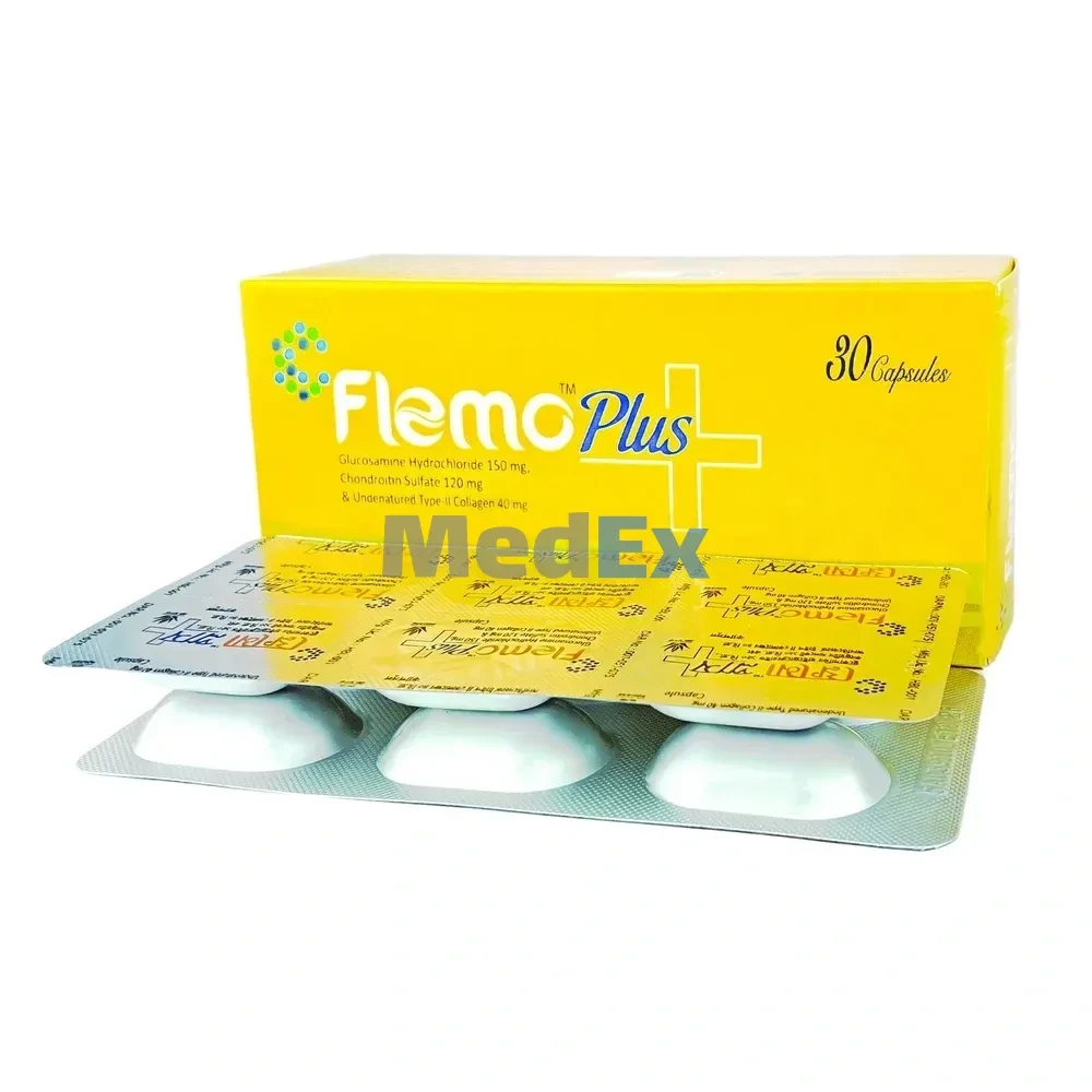 Herbal Flemo Plus Capsule Undenatured Type II Collagen + Glucosamine ...